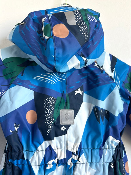 Reima Puhuri Waterproof Blue Snowsuit with Foxes • 2-3 years