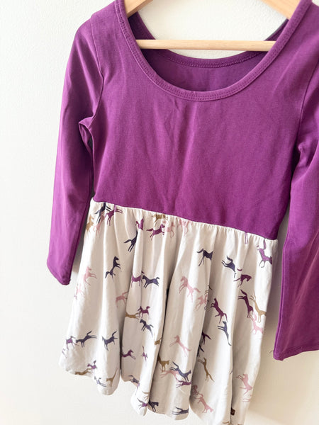 Tea Purple Horse Dress • 5 years