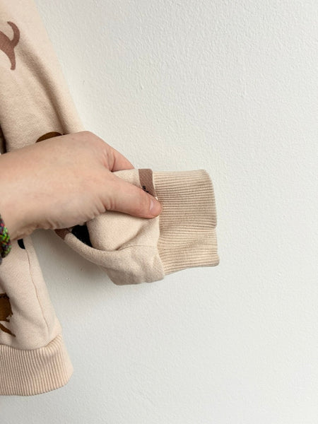 Liewood Cream Cat Zip Up Hoodie • 6-8 years