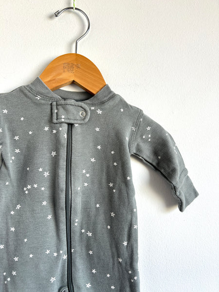 Quincy Mae Teal/Grey Star Romper • 0-3 months