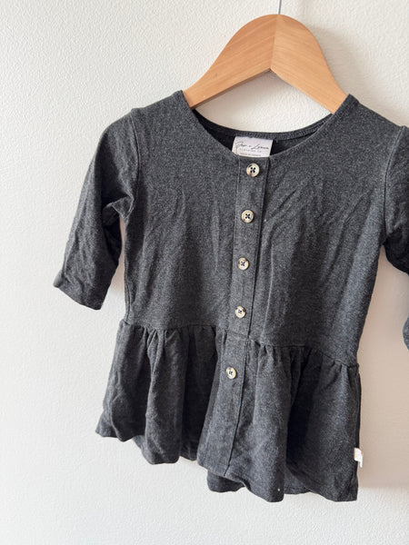 Jax and Lennon Grey Peplum Dress • 6-18 months