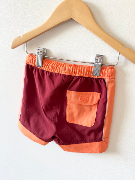 Hanna Andersson Red and Orange Swim Shorts • 2-3 years