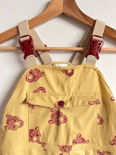 Coco Village Gold Big Cat Suspender Rainpants • 8 years