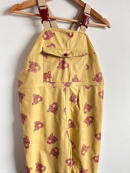 Coco Village Gold Big Cat Suspender Rainpants • 8 years