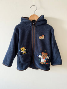 Mikihouse Zip Up Hooded Fleece Jacket • 3-4 years