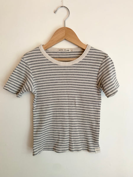 Petits Vilains Ribbed Grey T-Shirt • 6-7 years