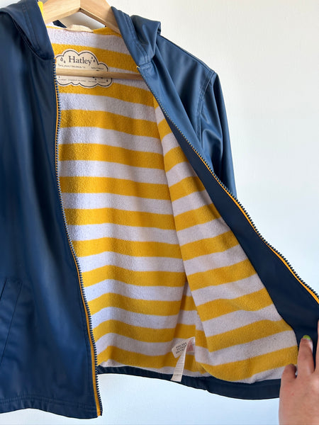 Hatley Navy Blue Terry Lined Rainjacket • 8-9 years