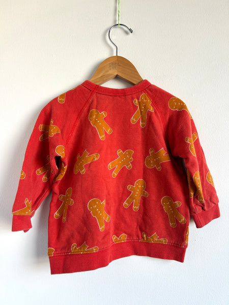 Whistle and Flute Red Gingerbread Sweatshirt • 3-4 years