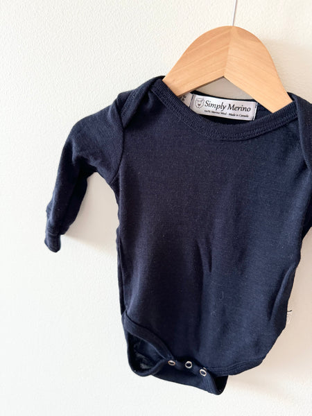 Simply Merino Navy Bodysuit • 3-6 months