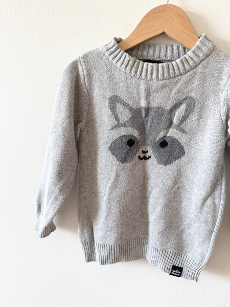 Whistle and Flute Raccoon Knit Sweater • 1-3 years