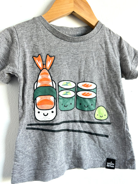 Whistle & Flute Sushi Grey Tee • 12-18 months