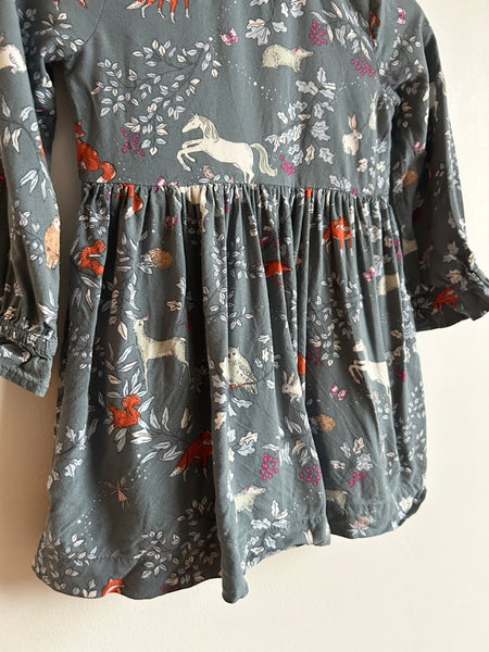 Mini Boden Forest Friends Blue Dress • 18 months - 3 years