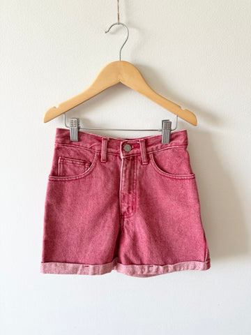 Vintage Guess Red Denim Shorts •  6-8 years
