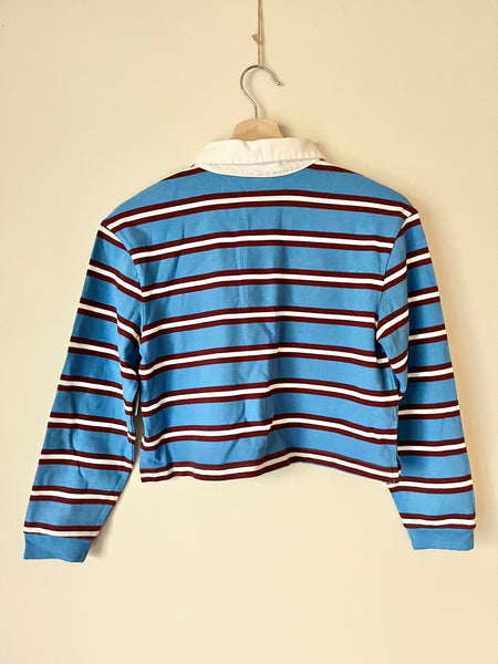 NEW Old Navy Cropped Rugby Striped Top • 10-12 years