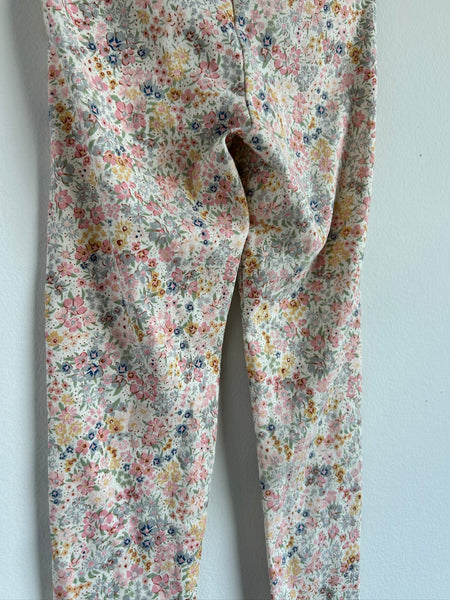 Wheat Pink and Blue Floral Leggings • 5 years