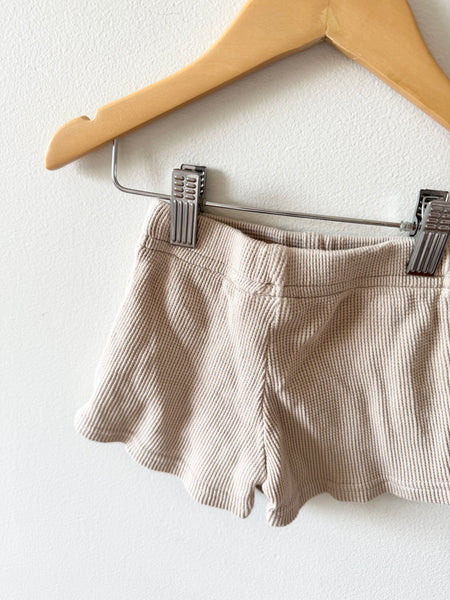 Tiny Button Apparel Cream Waffle Shorts • 1-2 years