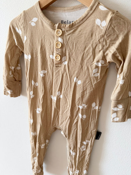 Belan.j Brown Leaves Bamboo Romper • 6-12 months
