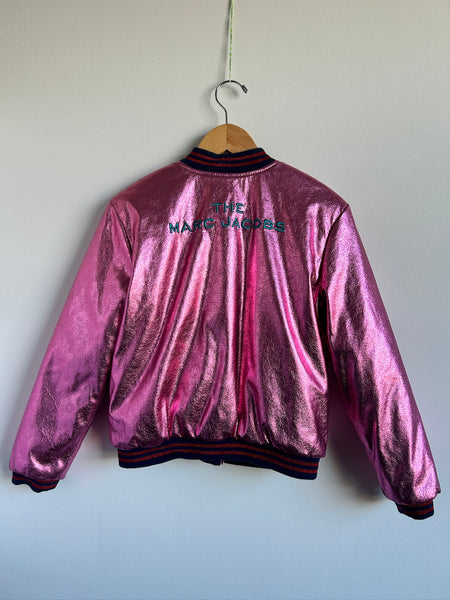 Marc Jacobs Reversible Fuzzy Yellow/Metallic Bomber Jacket • 8-11 years