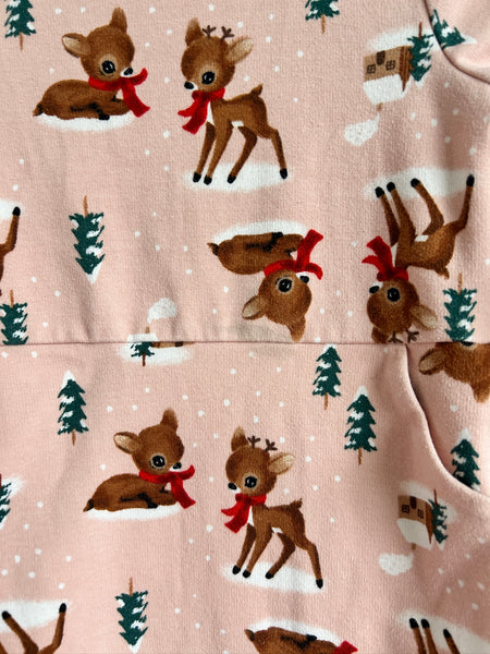 H&M Pink Winter Reindeer Dress • 3-4 years
