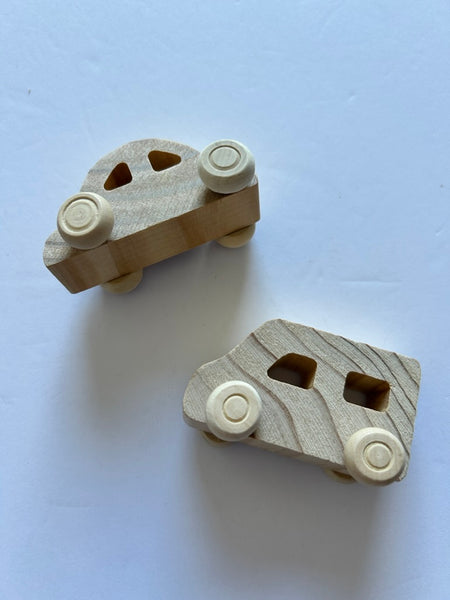 Tiny Wooden Cars x2