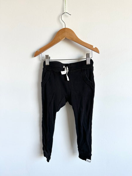 Petits Vilains Black Cotton Pocket Jogger Pants • 2-3 years