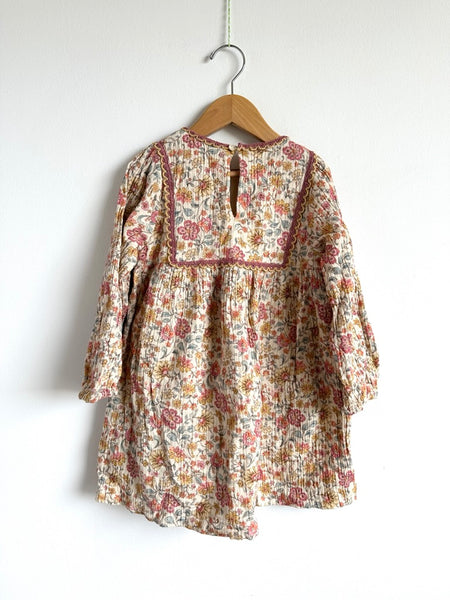 Zara Long Sleeve Floral Cotton Dress • 6 years
