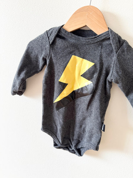 Whistle and Flute Lightning Bolt Long Sleeve Onesie • 3-6 months