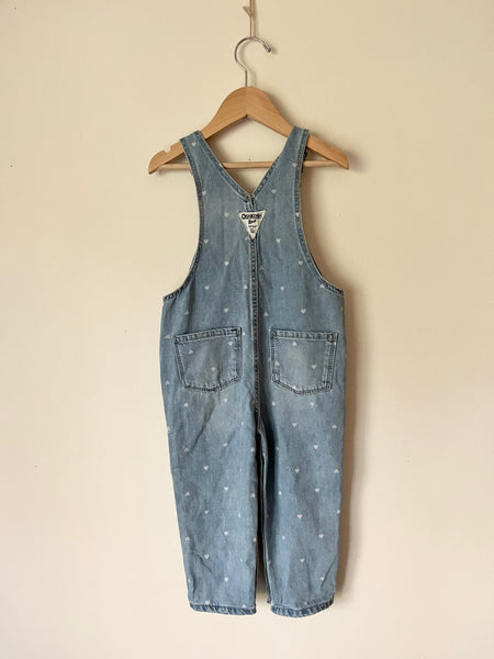 OshKosh Denim Overalls with Hearts • 2-3 years
