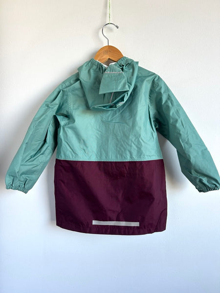 MEC Teal and Maroon Rain Jacket • 4-5 years