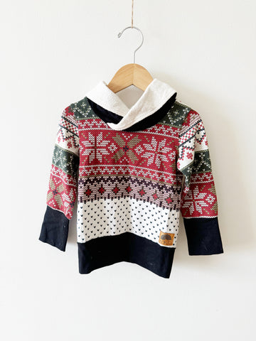 Kakito Fairisle Print Grow with Me Hoodie • 1-3 years