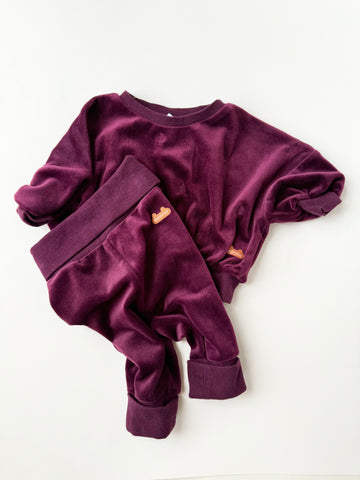 Souris Mini 2pc Purple Velvet Set • 0-3 months