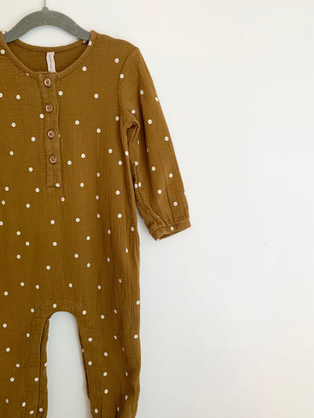 Quincy Mae Brown Polka Dot Romper • 18-24 months