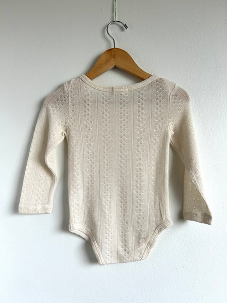 Ponponia Knit Eyelet Onesie • 18-24 months