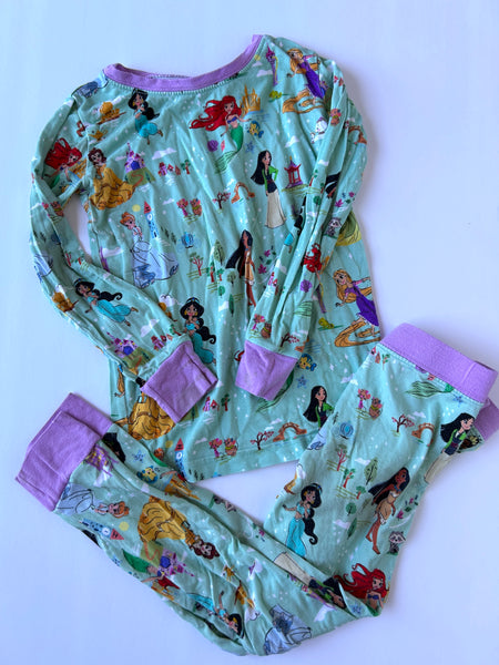 Little Sleepies x Disney Princess Blue 2pc Bamboo Long Sleeve Jammies • 2 years