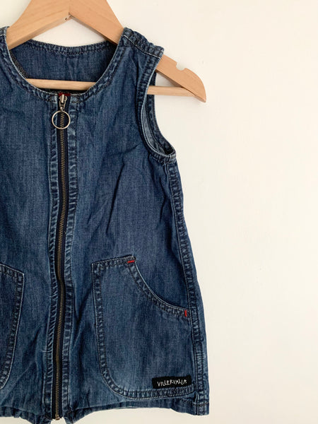 Villervalla Denim Jumper Dress • 1-2 years