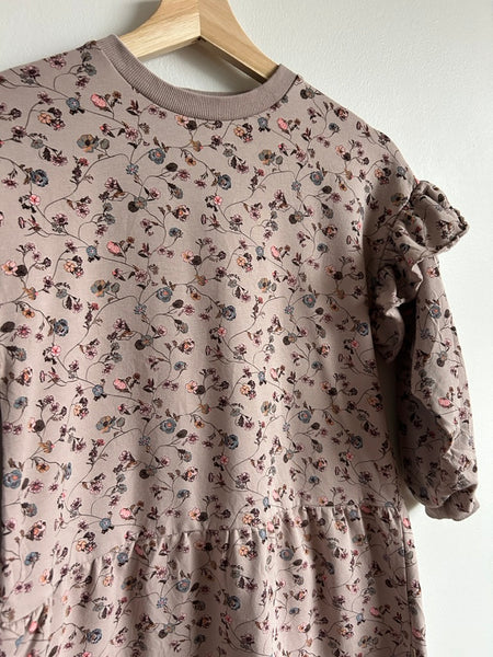 Wheat Long Sleeve Floral Purple Sweater Dress • 6-7 years