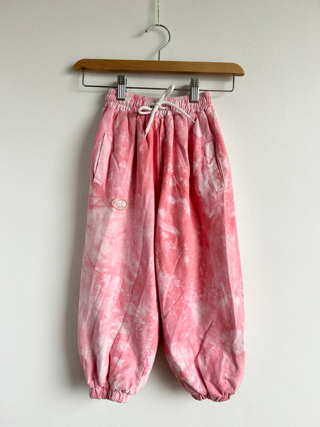 Pink Tie Dye Lined Sweatpants with Drawstring • 4-6 years