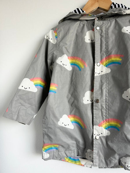 Whistle and Flute Lined Grey Rainjacket • 3-4 years