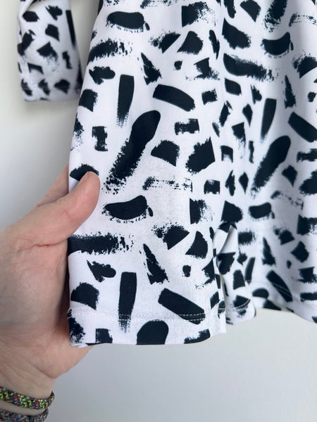 Current Tyed Black and White Swimsuit • 6-12 months