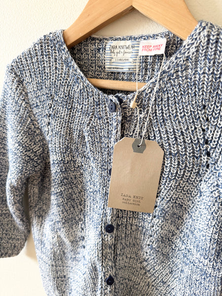 NEW Zara Blue Button Cardigan • 2-3 years
