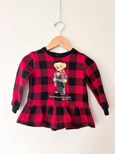 Polo by Ralph Lauren Bear Peplum Sweatshirt • 18-24 months *