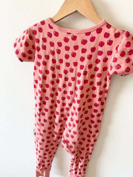 Parade Pink Apples Short Sleeve Zip Romper • 18-24 months
