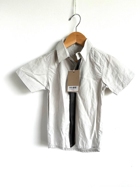 NEW Motoreta Grey and Chambray Lucio Shirt • 2-3 years