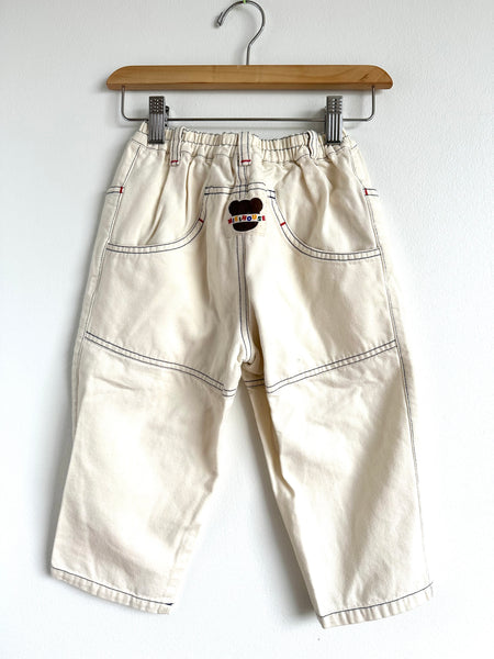 Mikihouse White Patch Pants • 3-4 years