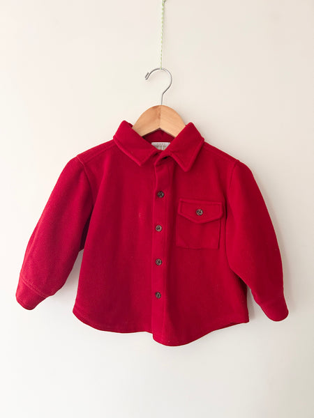 Vintage Gap Red Fleece Button Up Shirt • 2-3 years *