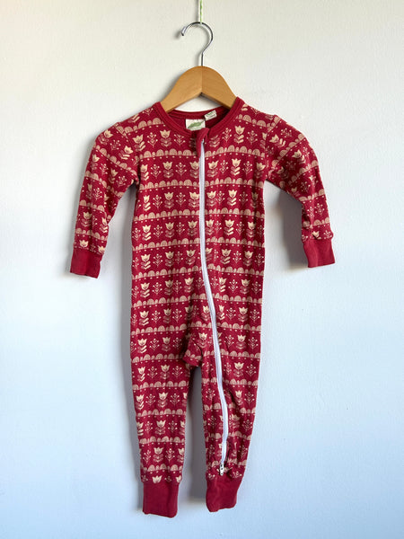 Parade Red Floral Romper • 12-24 months
