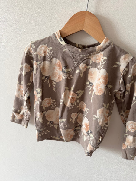 Jax and Lennon Brown Floral Long Sleeve Top • 18-24 months