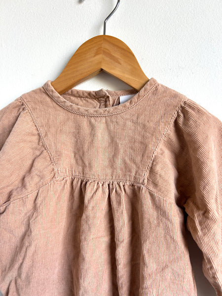 Wynken Blush Corduroy Long Sleeve Bubble Romper • 9-18 months