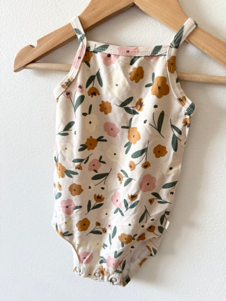 Jax and Lennon Floral Spaghetti Strap Tank Onesie • 0-6 months