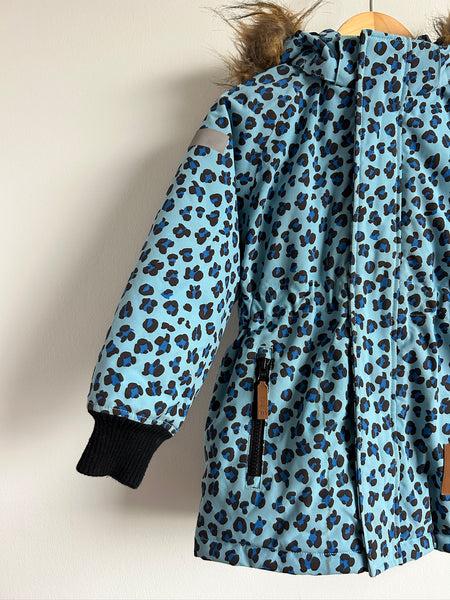 Mini Rodini Blue Leopard Parka Jacket • 4-6 years (104cm)